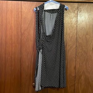 Alfani Black and white polkadot wraparound dress size L